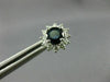 ESTATE 1.99CT DIAMOND & AAA SAPPHIRE 14KT WHITE GOLD FLOWER STUD EARRINGS #26506