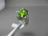 ESTATE WIDE 4.15CT DIAMOND & AAA PERIDOT 14KT WHITE GOLD OVAL INFINITY FUN RING