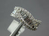 WIDE 1.88CT DIAMOND 18KT WHITE GOLD ROUND & BAGUETTE LEAF CRISS CROSS LOVE RING