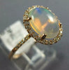 ESTATE LARGE 1.91CT DIAMOND & AAA OPAL 14KT ROSE GOLD OVAL HALO ENGAGEMENT RING
