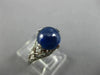ANTIQUE 2.20CT DIAMOND & AAA CABOCHON SAPPHIRE PLATINUM 3D FILIGREE RING #25804