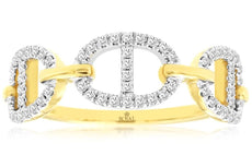 ESTATE .25CT DIAMOND 14KT 2 TONE GOLD 3D CLASSIC OVAL LOVE KNOT LOVE RING