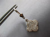 LARGE .55CT DIAMOND 14KT WHITE GOLD 3D 4 LEAF CLOVER CLASSIC LEVERBACK EARRINGS