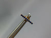 ESTATE .17CT AAA SAPPHIRE 14KT ROSE GOLD 3D CLASSIC ROUND BAR STUD EARRINGS