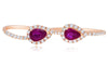 LARGE 1.49CT DIAMOND & AAA RUBY 14KT ROSE GOLD PEAR SHAPE & ROUND HALO FUN RING