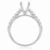 ESTATE .39CT DIAMOND 14KT WHITE GOLD 3D SEMI ETERNITY FOUR PRONG ENGAGEMENT RING