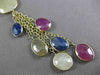 ANTIQUE 36.0CT EXTRA FACET MULTI COLOR SAPPHIRE 14KT YELLOW GOLD LARIAT NECKLACE
