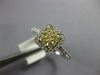 ESTATE .55CT WHITE & FANCY YELLOW DIAMOND 14K WHITE GOLD CLUSTER FRIENDSHIP RING