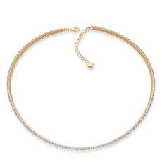 7.45CT DIAMOND 14KT YELLOW GOLD ROUND CLASSIC ETERNITY ADJUSTABLE LOVE NECKLACE