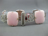 LARGE 2.2CT DIAMOND & AAA WHITE & PINK QUARTZ 14K WHITE GOLD SQUARE FUN BRACELET