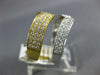 ESTATE LARGE .84CT DIAMOND 18K WHITE & YELLOW GOLD MULTI ROW DOUBLE V SHAPE RING