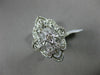 ESTATE LARGE .52CT DIAMOND 14KT WHITE GOLD 3D OPEN FILIGREE MARQUISE FLOWER RING
