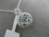 ESTATE LARGE 1.26CT DIAMOND 18KT WHITE GOLD CLUSTER HALO FLOWER FLOATING PENDANT