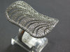 ESTATE EXTRA LARGE 1.94CT DIAMOND 14KT WHITE GOLD MULTI ROW RECTANGULAR FUN RING