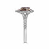 .41CT WHITE & PINK DIAMOND 18K WHITE & ROSE GOLD PEAR SHAPE & ROUND CLASSIC RING
