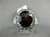 ESTATE LARGE 4.49CT DIAMOND & AAA GARNET 14KT WHITE GOLD OVAL FILIGREE FUN RING