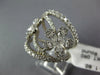 ESTATE LARGE 1.80CT DIAMOND 18K WHITE GOLD ROUND & PEAR SHAPE DOUBLE FLOWER RING