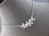 ESTATE .21CT DIAMOND 14KT WHITE GOLD 3D TRIPLE FLOWER LOVE NECKLACE #28158