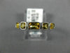 ESTATE 1.05CT AAA CITRINE 14KT WHITE GOLD 3D 5 STONE CUSHION CUT SQUARE FUN RING