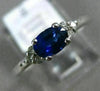 ESTATE .71CT DIAMOND & AAA OVAL SAPPHIRE 14KT WHITE GOLD FRIENDSHIP PROMISE RING