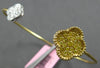 .73CT WHITE & INTENSE FANCY YELLOW DIAMOND 18KT 2 TONE GOLD 3D BANGLE BRACELET