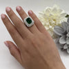LARGE 8.53CT DIAMOND AAA EMERALD 18KT WHITE GOLD CUSHION OCTAGON ENGAGEMENT RING