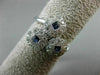 ESTATE WIDE .69CT DIAMOND & AAA SAPPHIRE 14KT WHITE GOLD TRIANGULAR CIRCLE RING