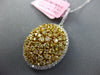 LARGE 2.71CT WHITE & FANCY YELLOW DIAMOND 18KT 2 TONE GOLD CLUSTER OVAL PENDANT