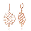 LARGE .40CT DIAMOND 18KT ROSE GOLD 3D INFINITY GEOMETRICAL CHANDELIR EARRINGS