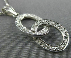ESTATE .30CT DIAMOND 14KT WHITE GOLD 3D OVAL LOVE KNOT FLOATING PENDANT #25730