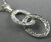 ESTATE .30CT DIAMOND 14KT WHITE GOLD 3D OVAL LOVE KNOT FLOATING PENDANT #25730