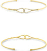 ESTATE .19CT DIAMOND 14K YELLOW GOLD CLASSIC ROUND LOVE KNOT FUN BANGLE BRACELET