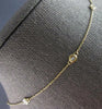 ESTATE .71CT DIAMOND 14KT YELLOW GOLD 3D ROUND BEZEL BY THE YARD LOVE NECKLACE