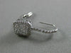 ESTATE LARGE .86CT DIAMOND 18KT WHITE GOLD 3D CLASSIC LEVERBACK HANGING EARRINGS