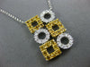 .55CT DIAMOND & AAA YELLOW SAPPHIRE 14KT WHITE GOLD SQUARE & ROUND FUN NECKLACE