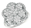 ESTATE LARGE 1.92CT DIAMOND 14KT WHITE GOLD 3D MULTI FLOWER HALO FUN RING