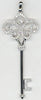 .57CT DIAMOND 14K WHITE GOLD 3D FILIGREE KEY TO YOUR HEART LOVE FLOATING PENDANT