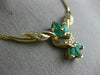 ANTIQUE 1.40CT DIAMOND COLOMBIAN EMERALD 14KT GOLD FILIGREE NECKLACE 19.5" 21154