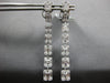 LARGE 3.27CT DIAMOND 18K WHITE GOLD ROUND & BAGUETTE GRADUATING HANGING EARRINGS