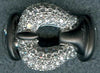 ESTATE .45CT DIAMOND 18KT WHITE AND BLACK GOLD 3D CLASSIC MULTI ROW BELT RING