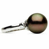 ESTATE .04CT DIAMOND & AAA TAHITIAN PEARL 14KT WHITE GOLD 3 STONE SOLITAIRE RING