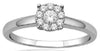 ESTATE 0.25CT DIAMOND 14KT WHITE GOLD 3D ROUND CLASSIC CLUSTER FLOWER LOVE RING
