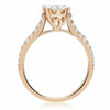 ESTATE .72CT DIAMOND 14KT ROSE GOLD 3D ROUND SOLITAIRE CLUSTER ENGAGEMENT RING