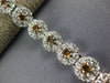 5.05CT WHITE & MOCHA DIAMOND 18K WHITE GOLD 3D MULTI FLOWER LOVE TENNIS BRACELET