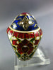 1.21CT ROSE CUT DIAMOND & AAA RUBY & ENAMEL 22KT YELLOW GOLD 3D HANDCRAFTED RING