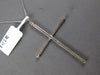 ESTATE EXTRA LARGE .43CT DIAMOND 14KT WHITE GOLD CLASSIC CROSS FLOATING PENDANT