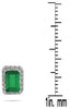 .79CT DIAMOND & AAA EMERALD 14KT WHITE GOLD 3D CLASSIC SQUARE HALO STUD EARRINGS
