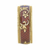 ESTATE WIDE RED ENAMEL 18K YELLOW GOLD 3D MULTI FLOWER ETERNITY ANNIVERSARY RING