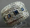 ESTATE LARGE 2.94CT DIAMOND & AAA SAPPHIRE 14KT WHITE GOLD RING SIMPLY STUNNING