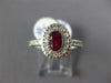 ESTATE 1.41CT DIAMOND & AAA RUBY 18KT WHITE GOLD OVAL & ROUND FLOWER LOVE RING